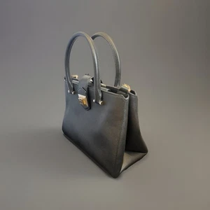 Jimmy Choo Marianne Grainy Black Calf Leather Satchel Small Handbag Pocketbook - Picture 1 of 7