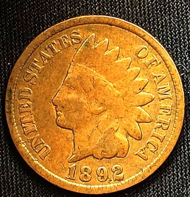 1892,1891,Native American Indian Head Penny FULL DATE OLD COIN EYE APPEAL - Image 1 of 4