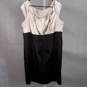 Cream and Black Cocktail Dress From Dressbarn Size 18 - Picture 1 of 7