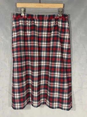 Vintage Pendleton Skirt 100% Wool Red Plaid Christmas Tartan Women’s 16 USA - Image 1 of 4