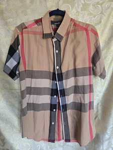 COASTAL Men's Tan Plaid Short Sleeve Button-Down Shirt Sz-Large - Picture 1 of 6