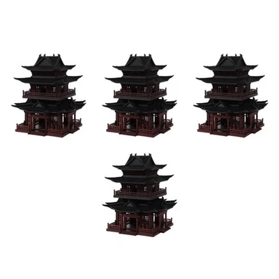  Miniature Asian Architectural Model Zen Garden Decor Chinese Building Sculpture - Image 1 of 4