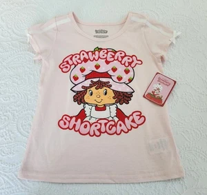 NWT STRAWBERRY SHORTCAKE PINK SHORT-SLEEVE T-SHIRT/TOP SIZES 4, 5, 6 & 6X - Picture 1 of 3