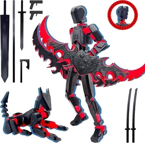 T13 Titan 13 Dummy 13 3D gedrucktes Actionfiguren-Set mehrgelenkiges Spielzeug schwarz/rot - Bild 1 von 6