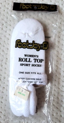 VTG NOS Foot Joy Women's Golf Roll Top Orlon Heavy Cushion Low Cut Socks USA - Image 1 of 4