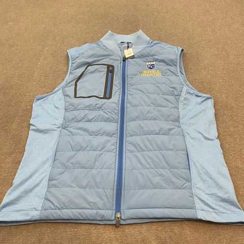 Johnnie-O Kansas City Royals Charity Logo Vest Jacket Blue Full Zip Mens Large Cover