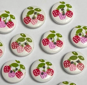 10 Wooden Flower Buttons Round Wood Flowers 15mm D21-33 Aussie Seller - Picture 1 of 5