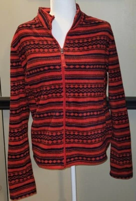 Chaqueta Suéter Merona Para Mujer 2X Cremallera Completa Rojo Negro Terciopelo Muy Bonito Abrigo Foto 1 de 4