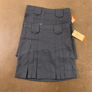 French Toast Girls Size 7 Grey Adjustable Waist Front Tab Pleated Skirts NWT - Picture 1 of 4