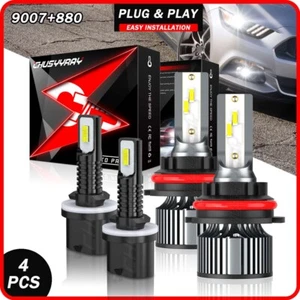 9007+880 LED Headlight High/Low Beam Fog Light Bulbs For Nissan Xterra 2003 2004 - Picture 1 of 22