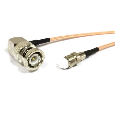 BNC male right angle to FME female jack RG316 jumper cable adapter 15cm 6" - Image 1 of 3