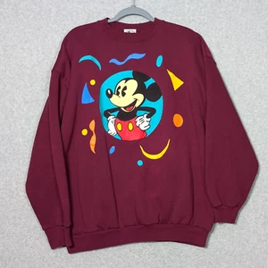 Sudadera De Colección Mickey & Co. Adulto XL X Grande Hecha en EE. UU. Mickey Mouse Granate - Imagen 1 de 12