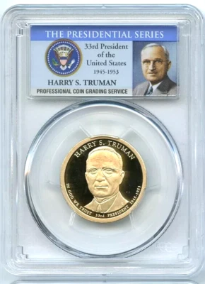 ✅ 2015 年 S 版 Harry S. Truman 总统美元 PCGS PR69DCAM 照片标签密钥日期! — 第 1/2 张图片