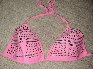 Gorgous Pink studded F&F halterneck bikini top size 14 - Picture 1 of 2
