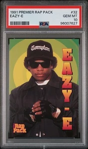 EAZY E 1991 Premier Rap Pack N.W.A. #32 GEM MINT PSA 10 - Picture 1 of 2