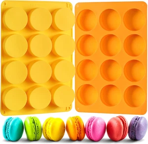 2 Piezas Moldes de Silicona para Galletas de Chocolate Oreo, Molde de Silicona Redondo de 12 Cavidades, Bakin - Imagen 1 de 12