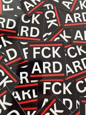 MARKENLOS FCK ARD Deutschland GEZ Aufkleber - Wetterfest #5 5,2cm x 5,2cm