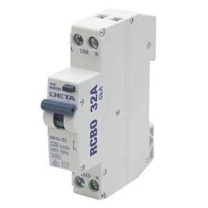 DETA Residual Current Circuit Breaker with Overload Protection 32A 6kA RCBO - Picture 1 of 5