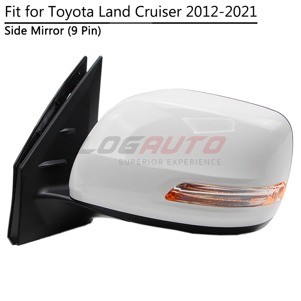 For Toyota Land Cruiser 2012-2021 Rearview Left Side Mirror W/ Turn 9 Pin White Foto 1 de 4