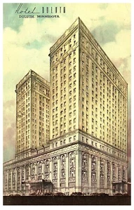 Hotel Duluth Old Cars Deluth Minnesota 400 Zimmer Vintage Postkarte - Bild 1 von 2