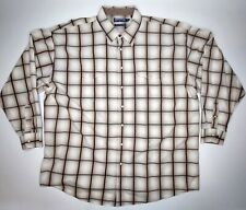 Panhandle Slim Pearl Snap XXL 2XL Shirt L/S Brown Check Contrast Cuff & Collar