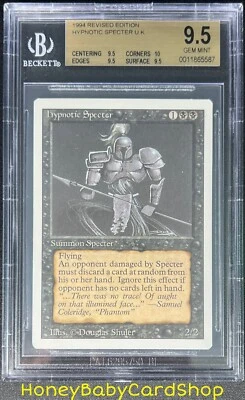 MTG 3rd Edition Revised 1994 Hypnotic Specter BGS 9.5Q+ (TRUE QUAD+) G.MINT 1of5 - Image 1 of 4