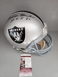 George Blanda Raiders fett signierter authentischer Pro Line Helm JSA - Bild 1 von 12