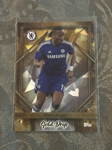 Didier Drogba Gold Drip Icy Parallel Topps Chelsea Fan Set 23/24 - Picture 1 of 1