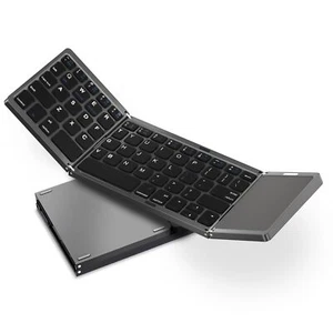 Foldable Bluetooth Keyboard with Touchpad Portable Wireless Keyboard Sync Up ... - Picture 1 of 8