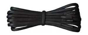Runde 4,5/5 mm schwarz dick gewachste Baumwollstiefel Schnürsenkel - Bild 1 von 2