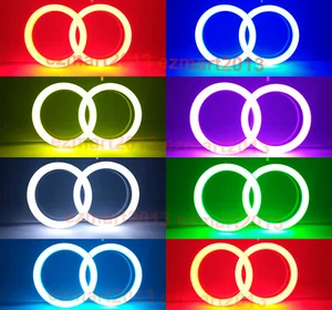 Bluetooth 2pcs 80mm 3.15inch RGB LED halo ring motorbike car angel eye DRL lamp - Picture 1 of 18