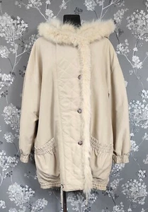 PARKA CATHERINE VAN DYCK CREACIÓN PIEL DE GRAN TAMAÑO RECORTADA VINTAGE AÑOS 90. Talla: L - Imagen 1 de 6