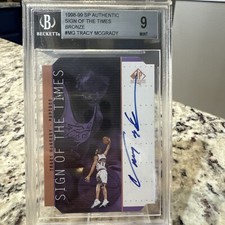 TRACY MCGRADY 1998 UD SP AUTHENTIC SIGN OF THE TIMES NBA AUTO BGS 9