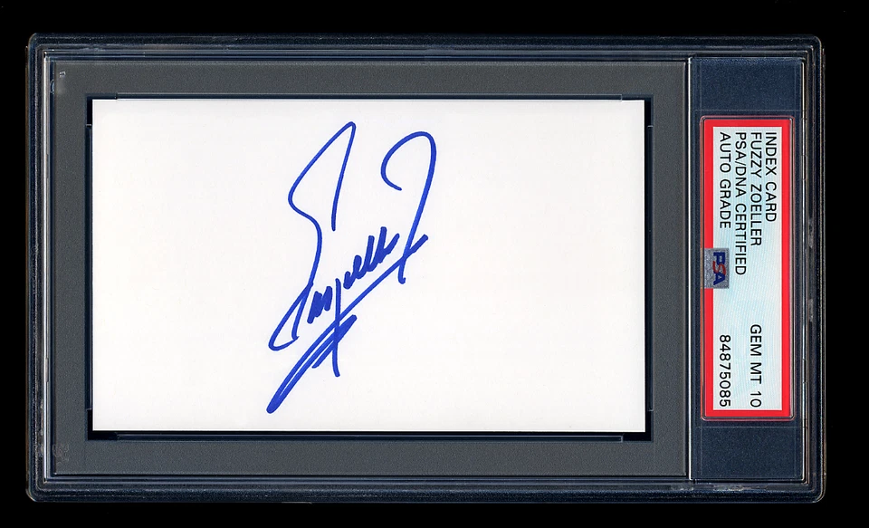 FUZZY ZOELLER SIGNED INDEX CARD PSA/DNA AUTOGRAPHED MASTERS US OPEN GEM MINT 10 - Image 1 of 1