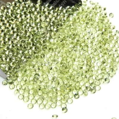 Wholesale Lot 1.25mm Round Facet Cut Natural Peridot Loose Calibrated Gemstone - Image 1 of 4