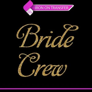 Bride Squad Hen Do Party Vinyl Iron On Transfer T Shirt Sparkle Custom Top 7723 - Picture 1 of 28