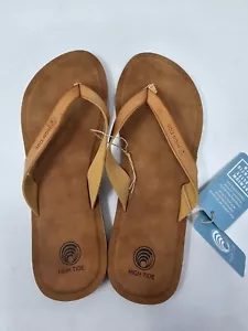 High Tide Flip Flops Sandal Tan Women’s 9 Slip On Beach Casual New - Picture 1 of 8