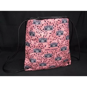 Saint Laurent Nylon Canvas Leather Knapsack Backpack Pink Black Size:W:37H:40cm - Picture 1 of 6