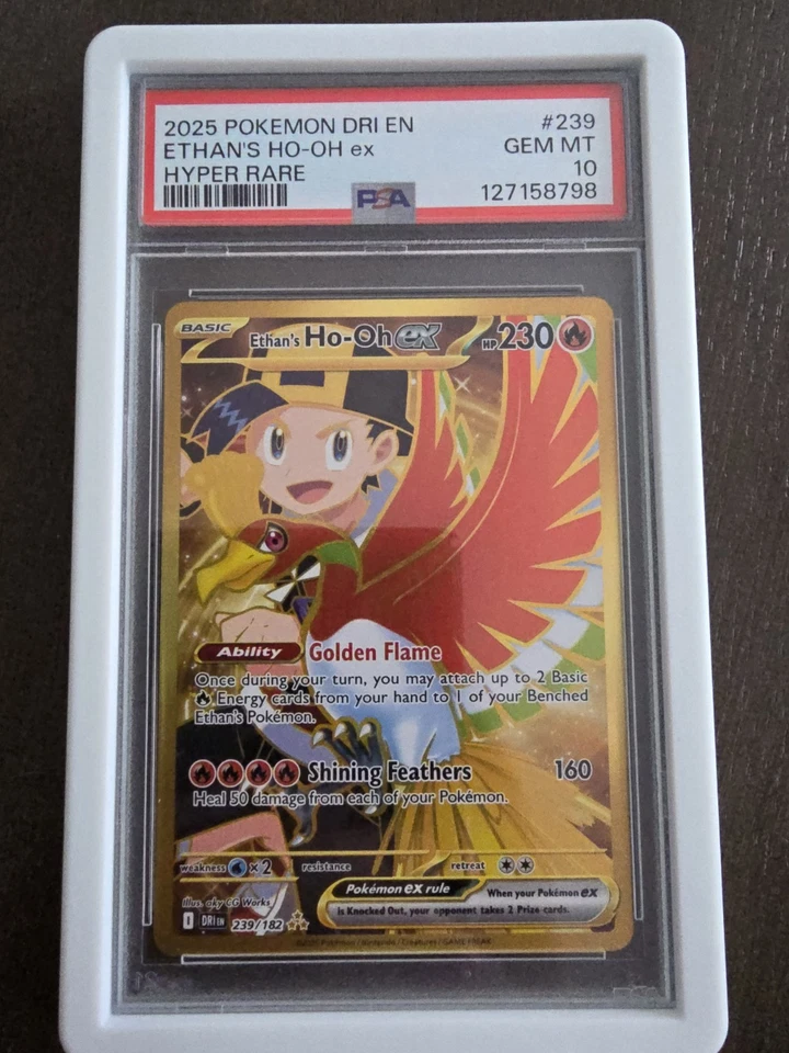 Ethan's Ho-Oh ex Hyper Rare Pokemon TCG Destined Rivals 239/182 PSA 10 W/ Guard - Image 1 of 2