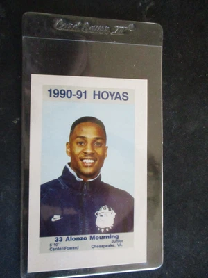 1990-91 Coca-Cola Georgetown Hoyas alonzo mourning #5 Kids & Cops Police Rookie - Image 1 of 2