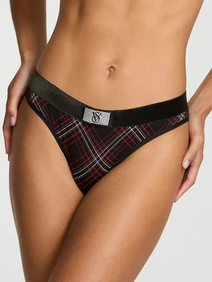Tanga panty Victoria's Secret para mujer con logotipo de algodón parche brillante ST11277556 NUEVA CON ETIQUETAS Foto 1 de 3