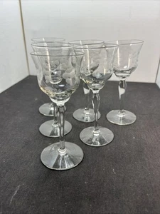 Cordial geätzte klare Gläser Schnaps Aperitif Cocktail Bargeschirr 2 Unzen 6er Set - Bild 1 von 5