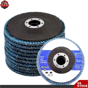 50Pack 4-1/2"×7/8'' 80 Grit T29 Premium Zirconia Flap Disc Sanding Grinding New - Picture 1 of 6