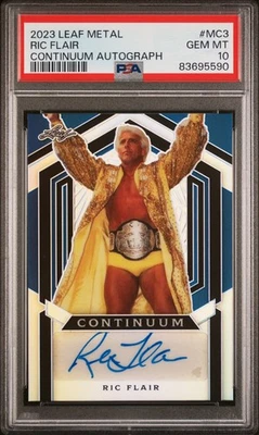 Hoja de metal 2023 #MC3 Ric Flair/328 autógrafo continuo PSA 10 gemas ¡Como nuevo!! Foto 1 de 2