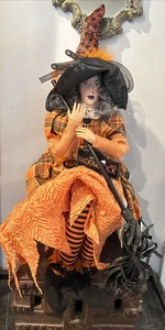 Broomstick BLVD Halloween Witch Doll Shelf Sitter Sitting Doll 23" NEW - Picture 1 of 7