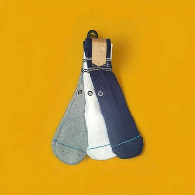 Stance Icon 3 Pk Unisex Size Medium Mens 6-8.5 Womens 8-10.5 Casual Crew Socks - Image 1 of 4