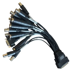 44 pin D Sub M to 12 BNC, 8 1/4 inch F.  TRS, 2 S Video and 9 pin cable - Picture 1 of 3