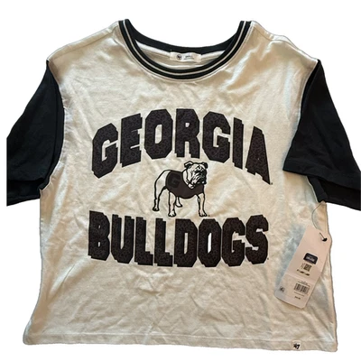 Georgia Bulldogs '47 Brand Women's Sandstone Cheetah Print T-Shirt- Small NWT - Image 1 of 4