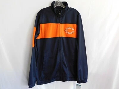 Chicago Bears NFL Zip Up Jacket NWT New Men’s Blue & Orange Size Medium - Image 1 of 4