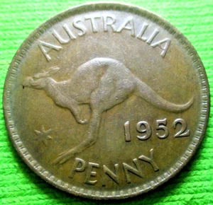 1952 AUSTRALIAN PENNY COIN - MELBOURNE MINT - # 11/2/24 - Picture 1 of 3